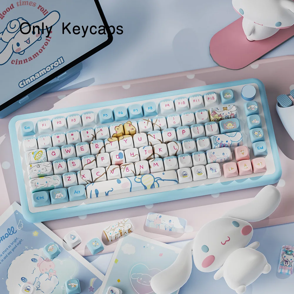 

Blue Cute Dog Theme Key Cap MCA Height PBT Dye-Sublimation Process Fit 61/68/75/78/88/96/104/108 Etc Mechanical Keyboard