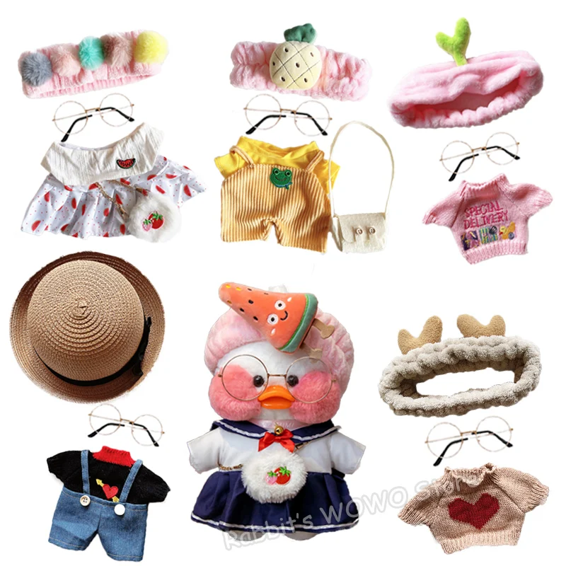 

Doll Accessories fit 30cm LaLafanfan Cafe Duck Toys Clothes Sweater Hair Band Bag Outfit Gift for Kids Girls