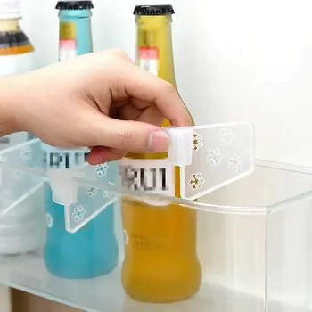 4 SZTUK Plastikowe przegródki do lodówki Organizer Regulowany zatrzaskowy schowek Szuflada do komody Separator Akcesoria kuchenne