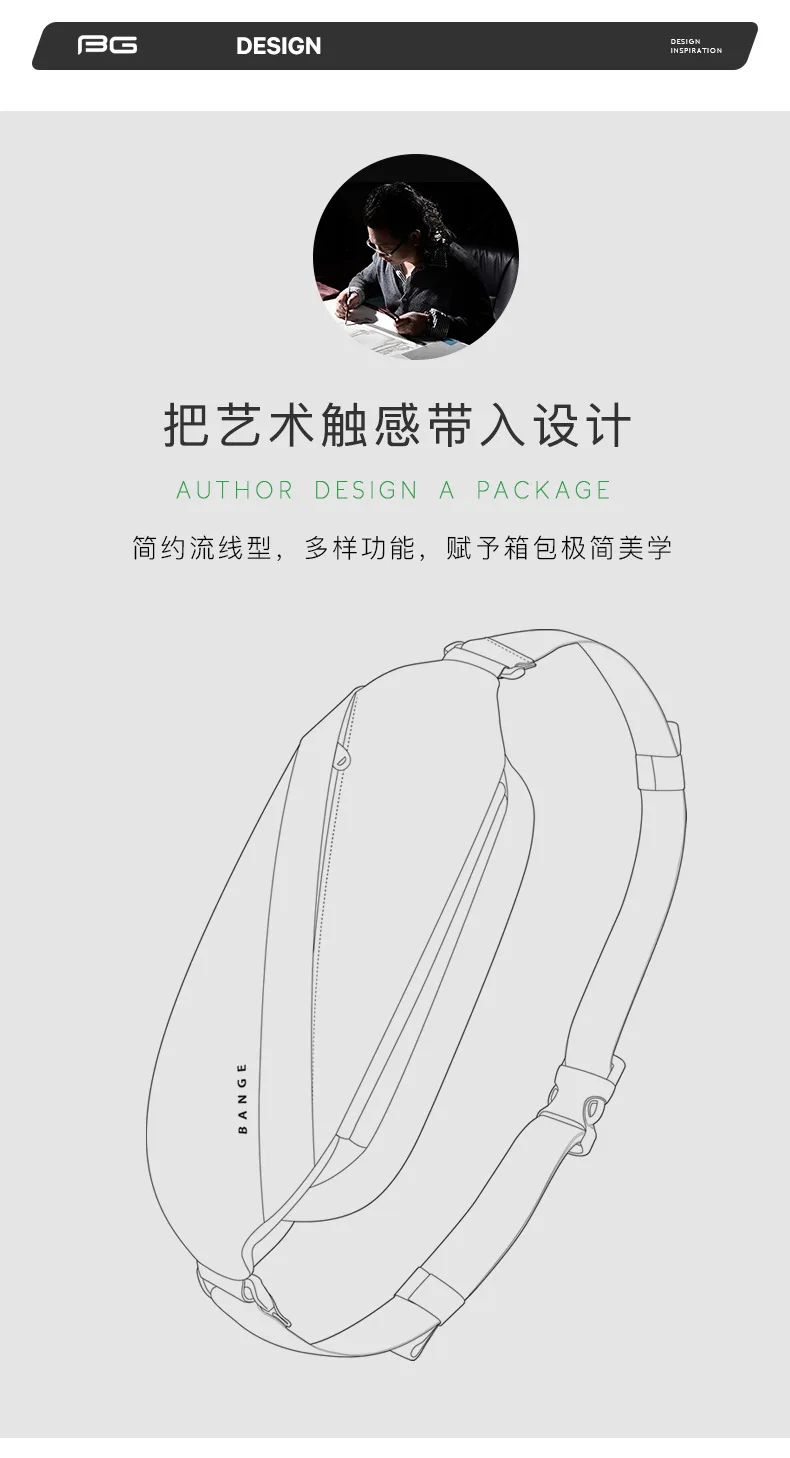 BANGE Big Capacity Waterproof Multifunction Crossbody Bag Men Shoulder Bag Male Sling Chest Bags For Waist Belt Matching