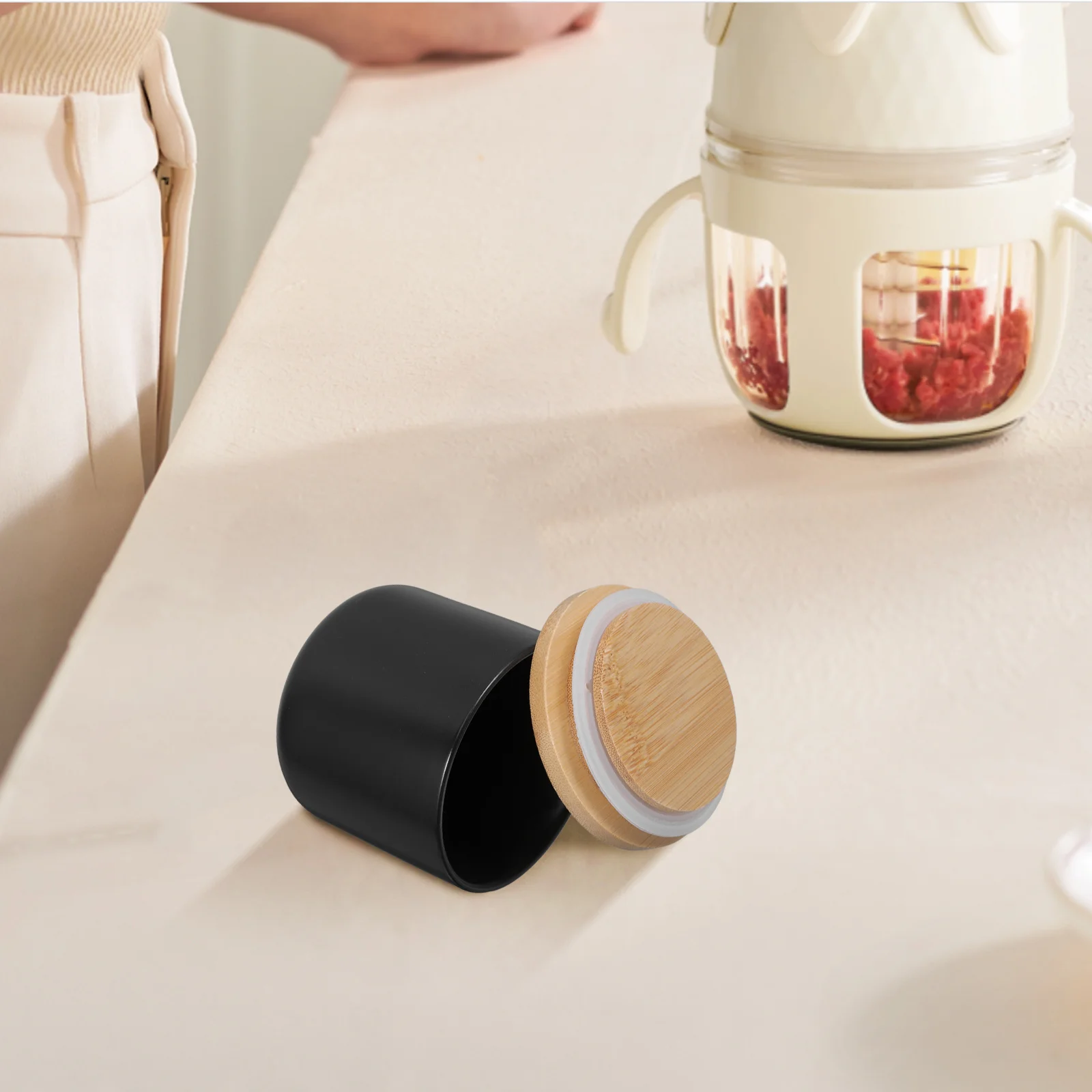 

Ceramic Grain Storage Container Black Small Airtight Dry Food Organizer Cereal Sealed Containers Kitchen Pantry Box