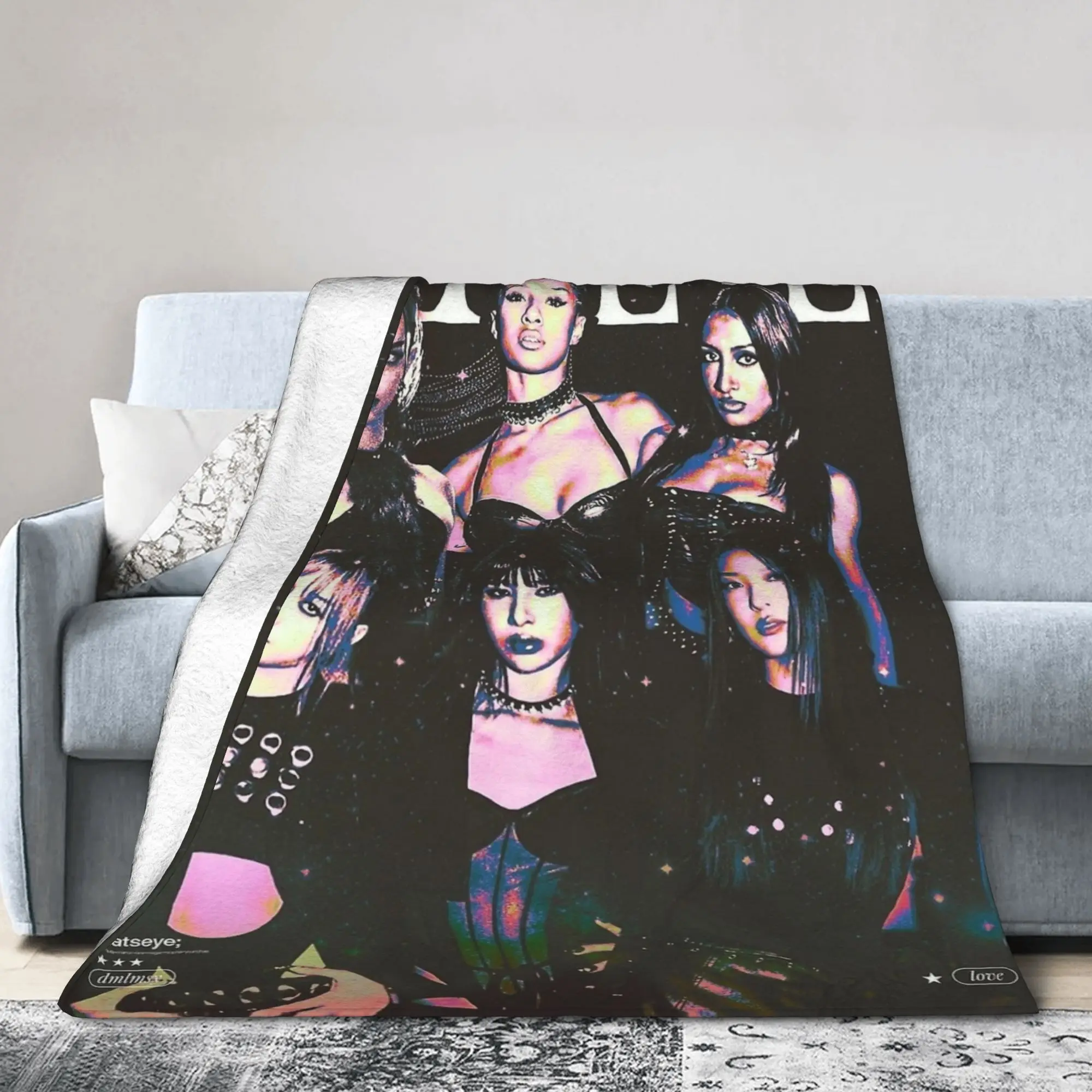 Katseye Kpop Blanket Flannel Printed  Breathable Ultra-Soft Throw Blankets for Home Couch Plush Thin Quilt