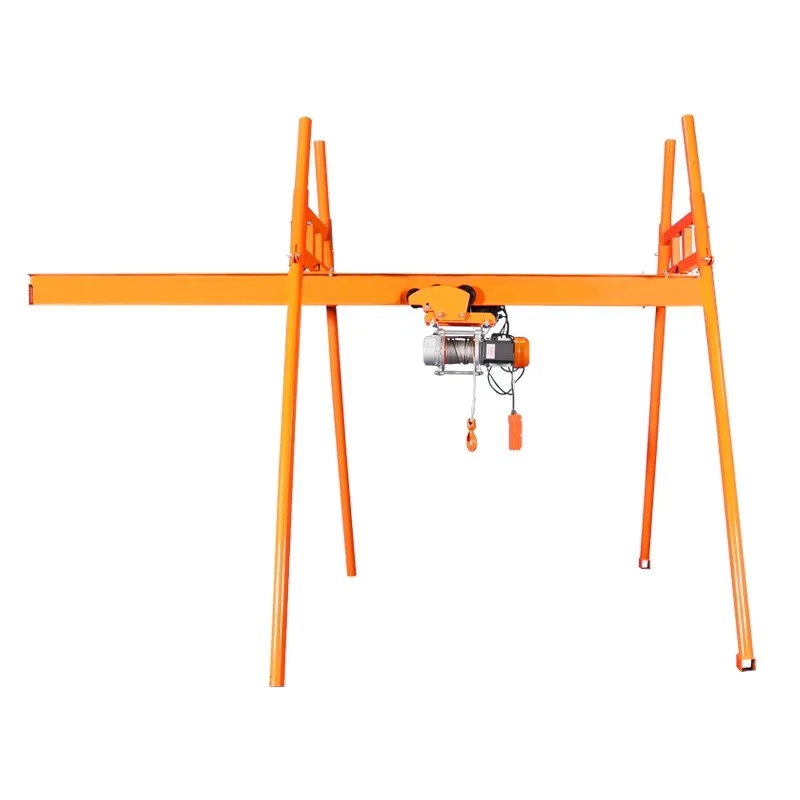 

Outdoor straight sliding track roof crane household 220v electric lifting and feeding hoist construction site small hoisting