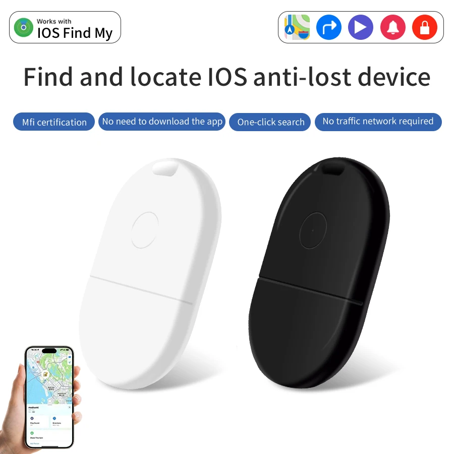 

Миниатюрный Bluetooth GPS-трекер Smart Tag для приложения Find My (iOS) – для пожилых людей, детей, домашних животных, автомобилей, сумок, ключей – устройство для предотвращения потери и определения местоположения