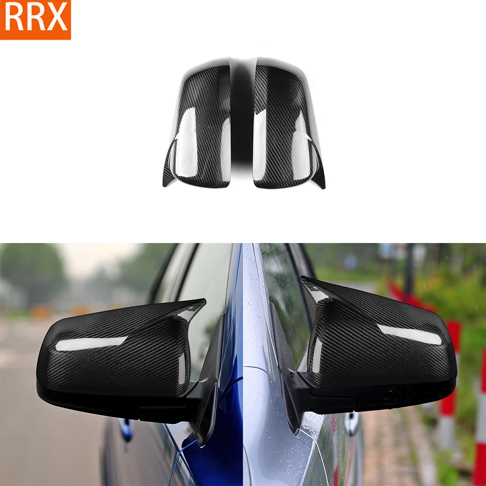 For Mitsubishi Impala EVO 10th 2008-2012 Real Carbon Fiber Bullhorn Rearview Mirror Panel Trim Cover Car Accessories Decorative