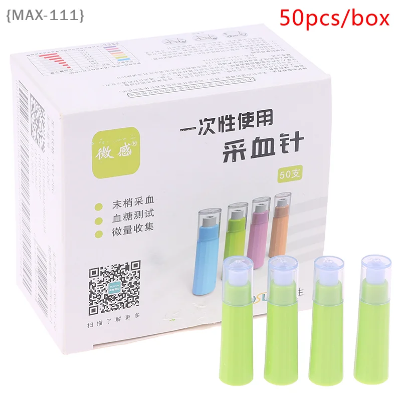 【F2-MAX111】50pcs 28G Micro-Sensing Disposable Blood Collection Lancet Needle Peripheral Blood Collection Needle With Swab