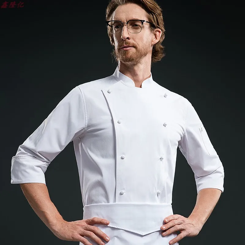 كعكة متجر الغربية مطعم ستيك هاوس المطبخ العمل موحدة طويلة الأكمام تقديم الطعام إناء/ قدر مطعم فندق الخريف الشيف موحدة f