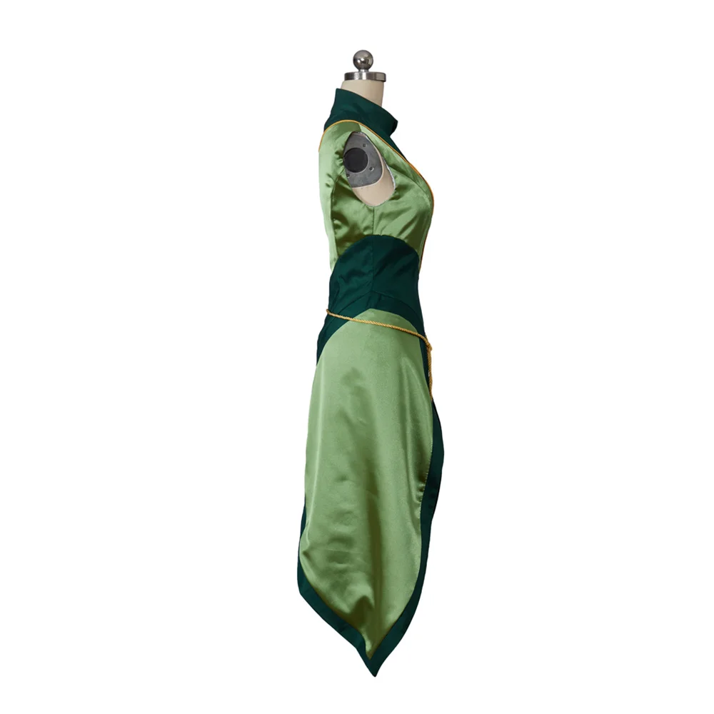 Keyleth Cosplay Costume Sexy Women's  Green Dress with Stockings Gloves Belt Suit Halloween Carnival Outfit view 4