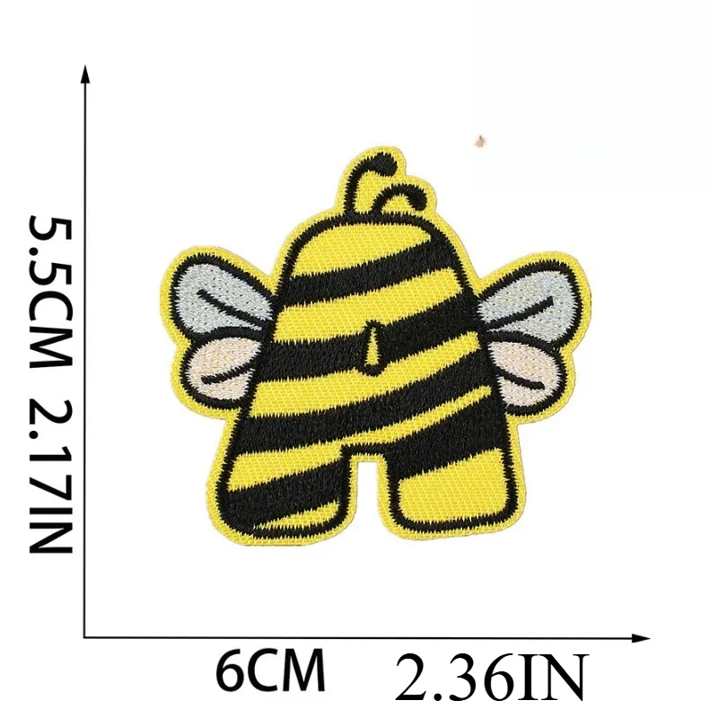 Bee Element English Letter Embroidery Cloth Sticker  Embroidery Iron on Patch Cartoon Bumblebee Patch Sticker