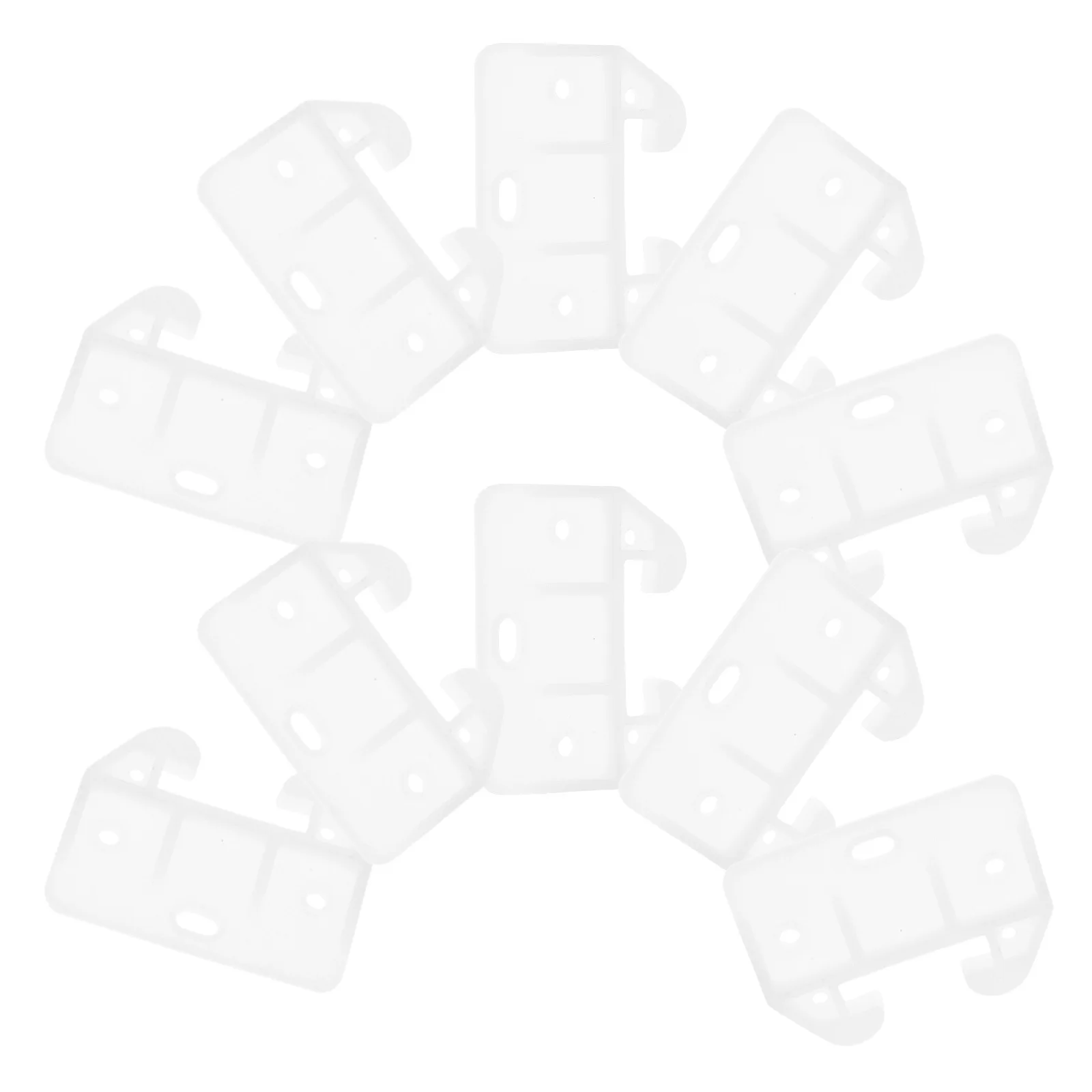 16 قطعة أدلة الأدراج البلاستيك الأبيض الشريحة المسار بين قوسين لخزانة خزانة الأثاث الخلفي مركز جبل استبدال أجزاء #6