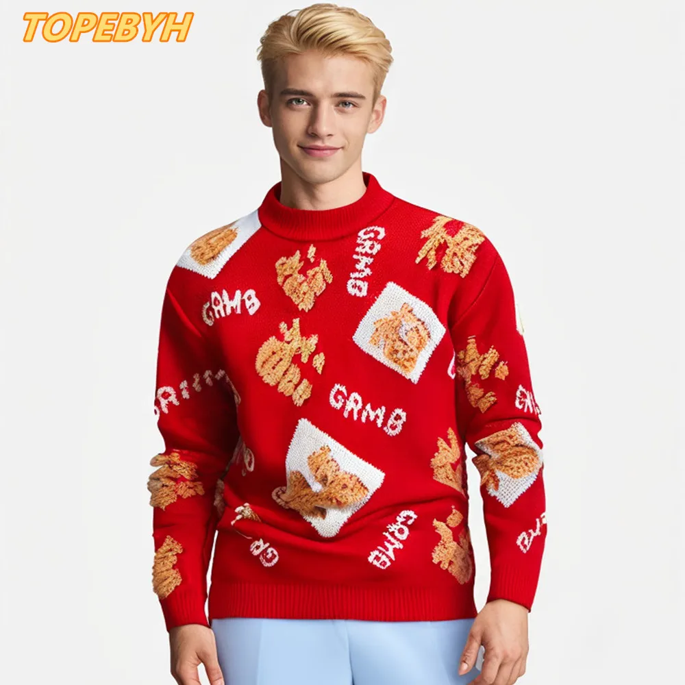 

High Quality Men's New Autumn and Winter Casual Warm Sweater Knit Christmas CelebrationTrends Tops