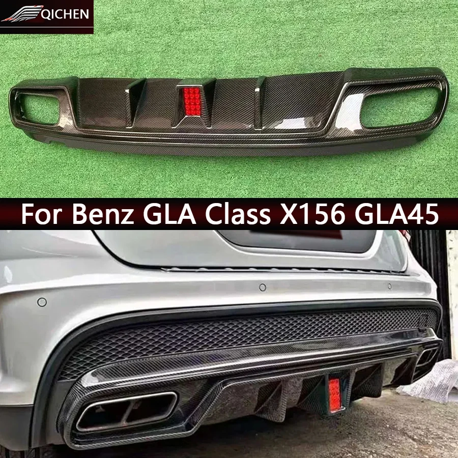 

For Mercedes Benz GLA Class X156 GLA45 Carbon Fiber Car Rear Bumper Diffuser Splitters Spoiler Back lip Car Accessories body kit