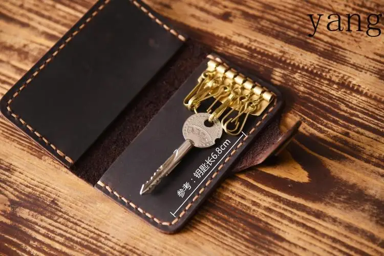High Class Handmade Men Genuine Leather Key Holder Leather Key Wallet Men Housekeeper Women key organizer pouch