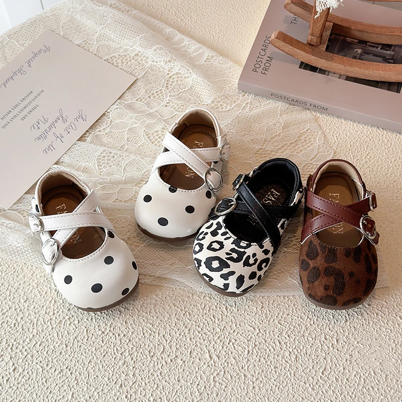 Toddler Walking Shoes Versatile Trendy Baby Princess Casual Shoes Round Toes 2026 Brand New Kids Flat Shoes Korean Style Soft
