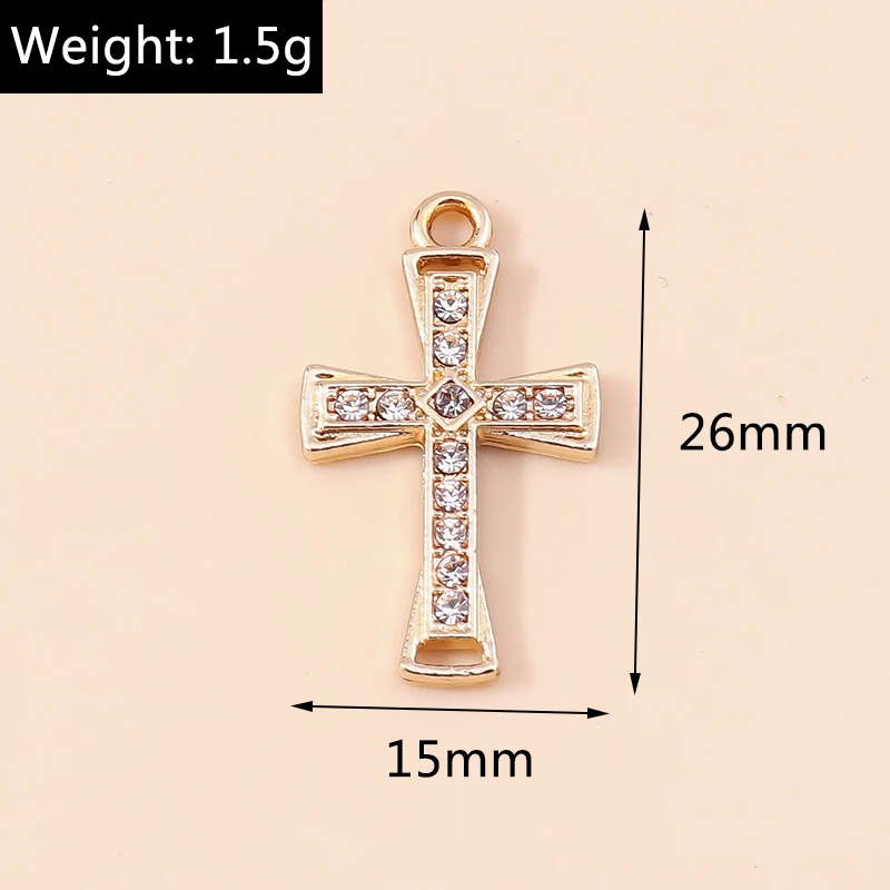 Duarte 20 Teile/los Nette Kristall Metall Kreuz Charms Anhänger für Schmuck Machen Ohrringe Halsketten Armbänder DIY Handwerk Zubehör – Detail 22