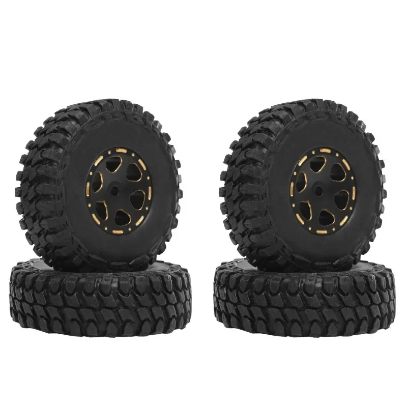 

FOR Black Coating Brass 1.0" Beadlock Wheel Tires Set for 1/24 1/18 RC Crawler Car Axial SCX24 AX24 TRX4M FCX24