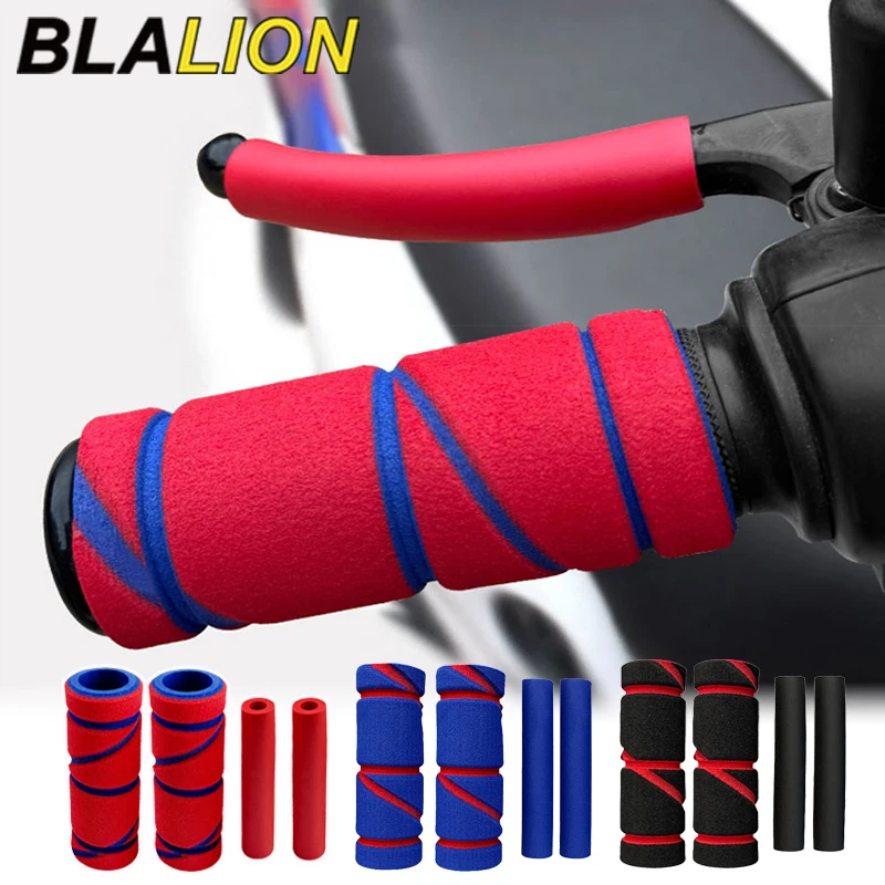BLALION 4Pcs/set Motorcycle Handlebar Grip Universal Handle Bar Cover Brake Clutch Lever Soft Sponge Foam Grips Cover Moto Grip
