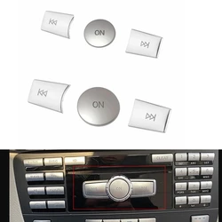 ABS Car Console CD Panel Multimedia Switch Buttons paillettes Volume Button Cover per Mercedes Benz C E Class W204 W212 GLK X204