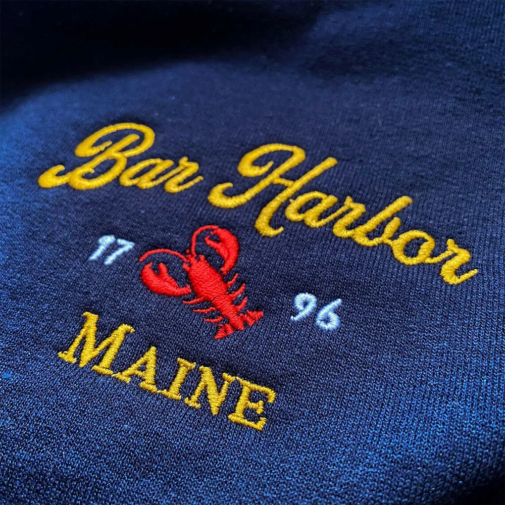 Bar Harbor Maine Sweatshirt Vintage Crewneck Embroidered Pullover Men Women Autumn Long Sleeve Loose Cotton Lobster Sweater