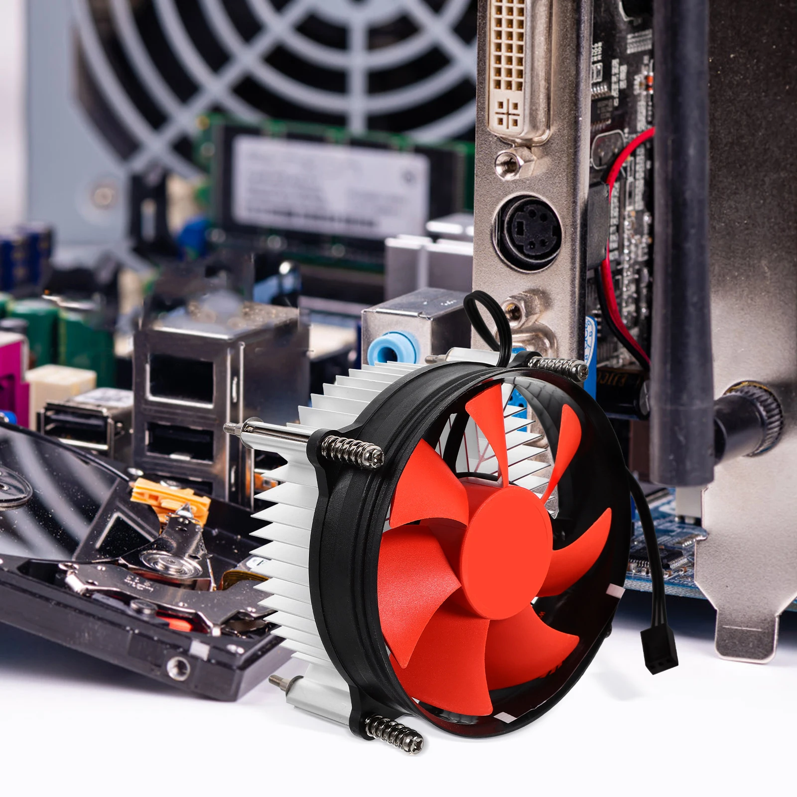 

9cm High Cooling Fan Quiet Low Profile Computer Heat Sink Down Blowing Radiator Pure Aluminum Heatsink 115X for 55W