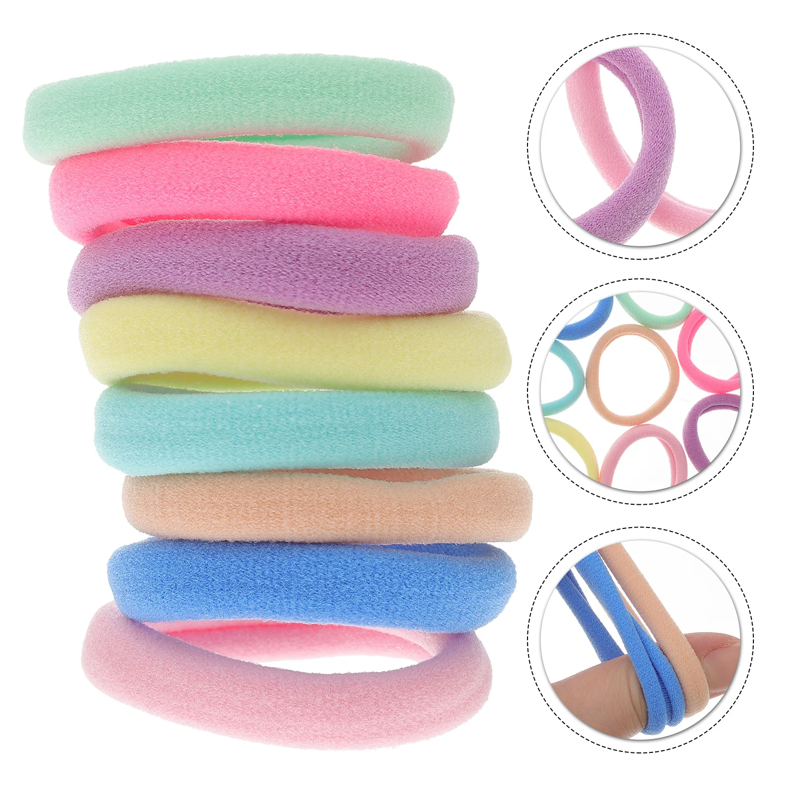 100 Pcs Elastic Hair Band Girl Accessories Woman Gummies for Scrunchies Seamless Ties Small Simple Ribbons Ring