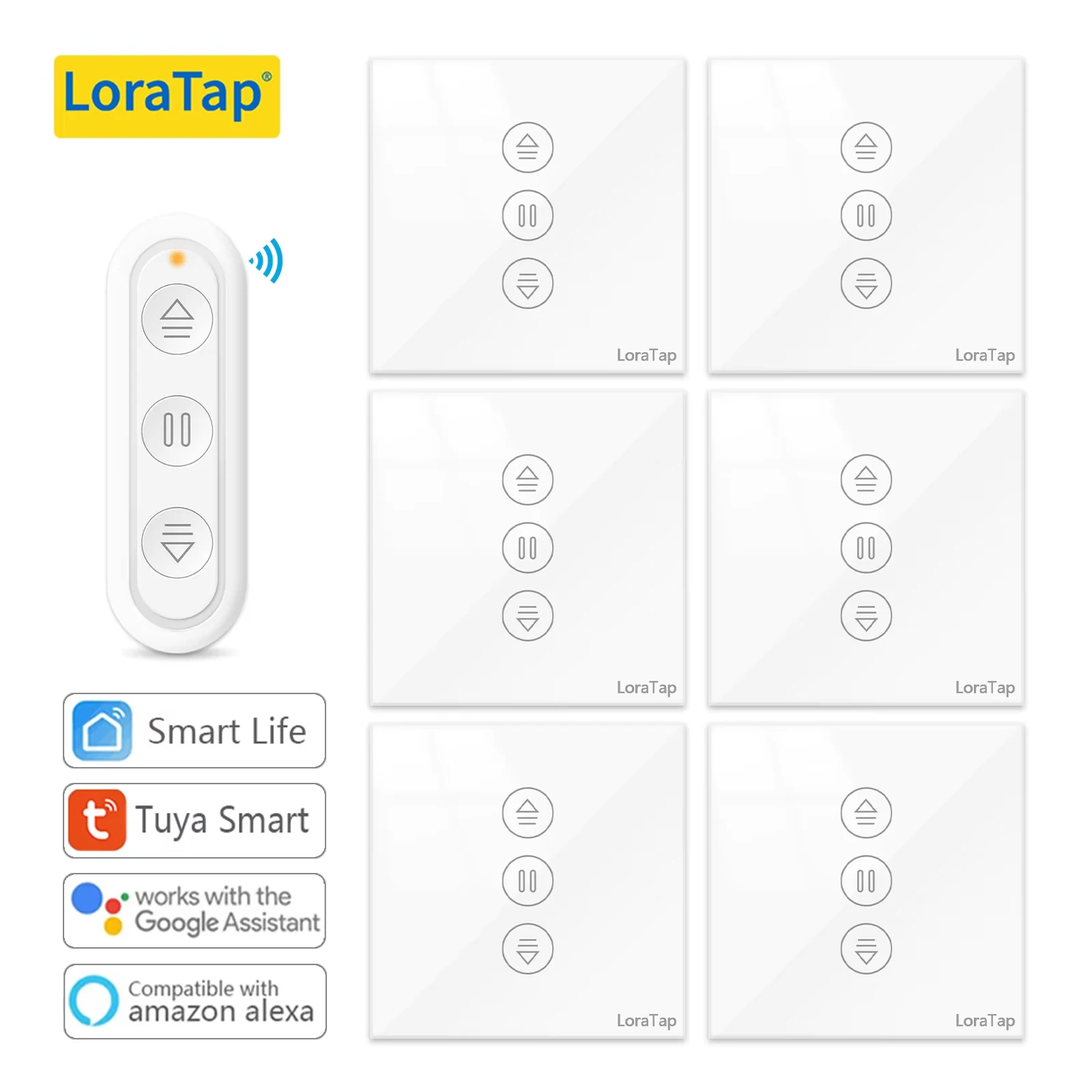 LoraTap Roller Shutter blinds Curtain Switch for Windows Motor Tuya Smart Life App Remote Control Percentage Google Home Alexa