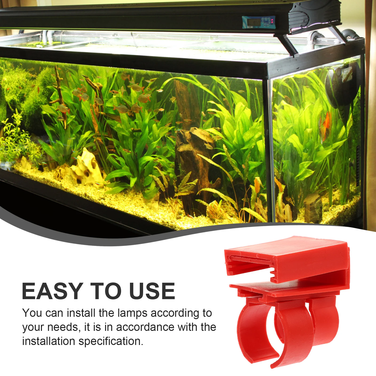 

2Pcs LED Light Clips Sturdy Aquarium Holders Models Brighter Fish Tank Brackets Fish Tank Clips Lamp Brackets