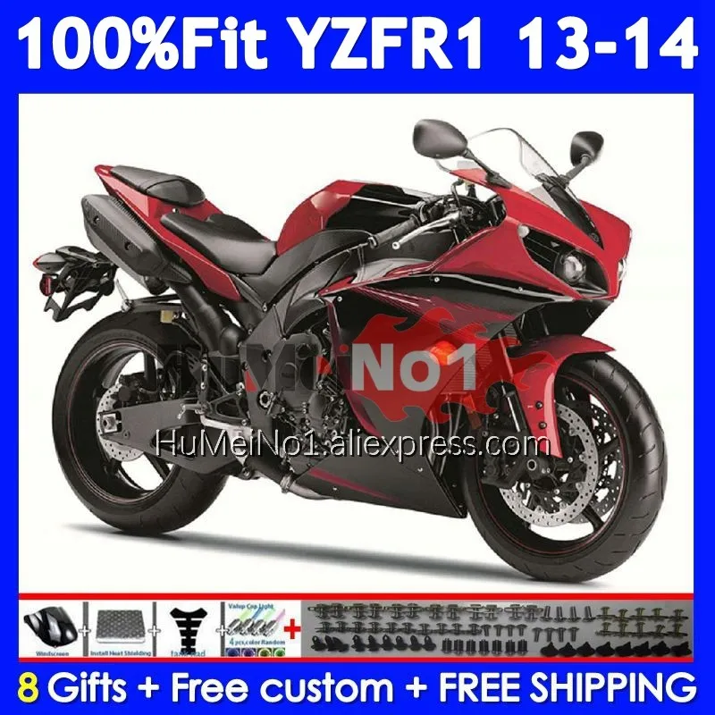 Injection Body For YAMAHA YZF R1 R 1 1000 CC YZF-R1 Red black YZFR1 13 14 369No.34 YZF1000 1000CC YZF-1000 2013 2014 Fairing