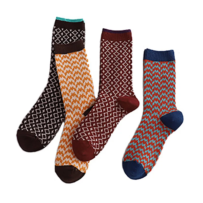 

Autumn Winter Net Red Couple Socks Middle Tube Socks Ins Tidy Cotton Socks Great Plaid Stockings Solid Color Socks