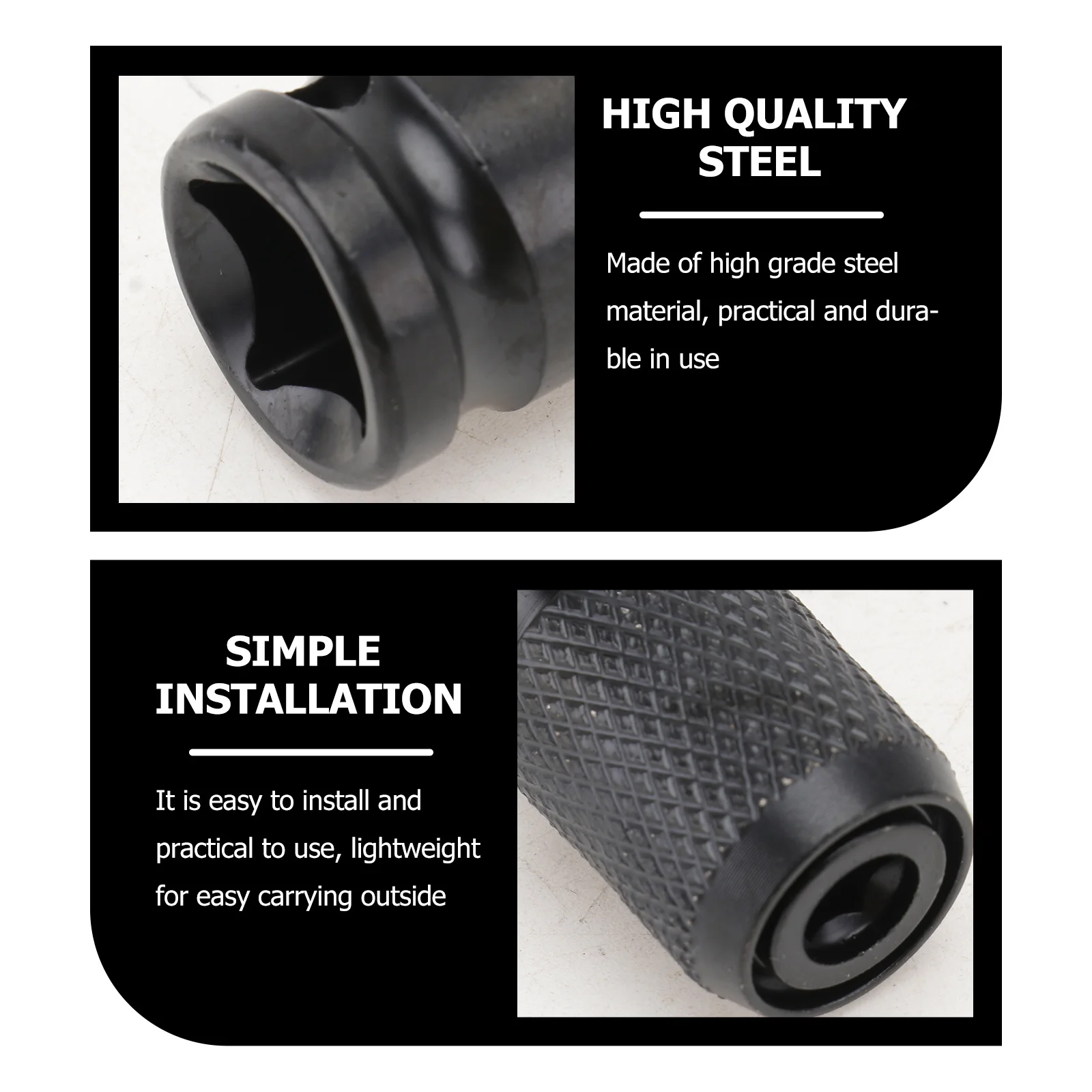 ชุดแปลงหัวจับดอกสว่าน 2 ชุด สีดำ สำหรับประแจลมไฟฟ้า ตัวแปลงเครื่องมือแบบยืดหดได้