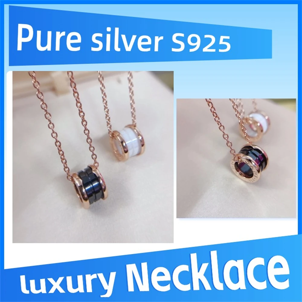 

Pure 925 Sterling Silver B.zero1 Series Necklace High-end party luxury jewelry, banquet party gifts for women