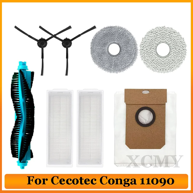 For Cecotec Conga 11090 Spin Revolution  Vacuum Cleaner Part Main Side Brush Hepa Filter Mop Dust Bag Replacement Accessories