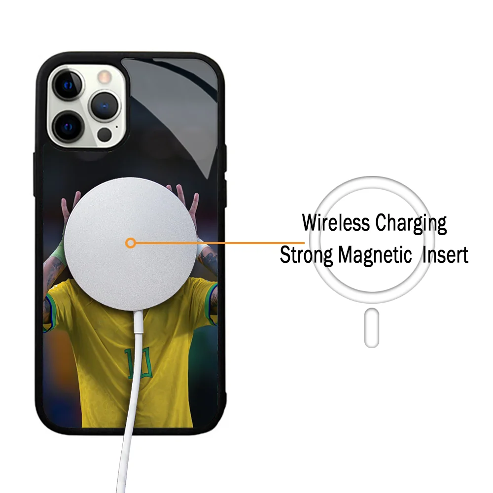 N-Neymar Cool Phone Case For IPhone 11 12 13 14 15 Plus Pro Max Mirror Acrylic Cover For Magsafe