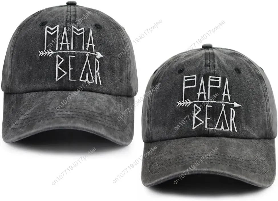 KKMKSHHG Унисекс Джинсовая шапка Mama Bear Регулируемая бейсболка из потертого хлопка для папы