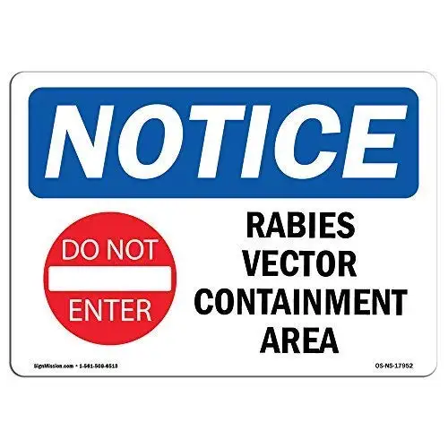 Balter Notice Sign Rabies Vector Containment Area Metal Retro Tin Sign Antique Plaque Poster Living Room Bar Pub Home Classic Vi