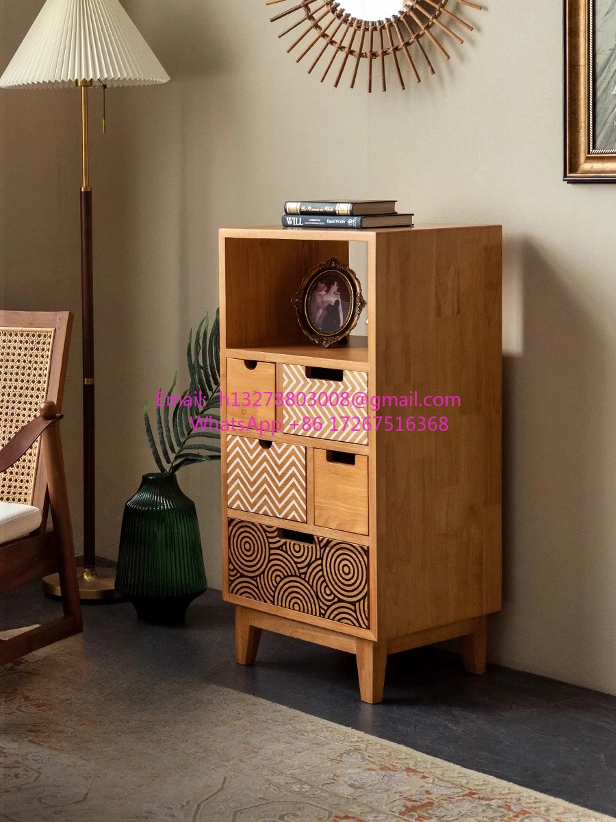 

Nordic drawers Storage lockers Living room Bedroom Small apartment Simple retro solid wood chest of drawers