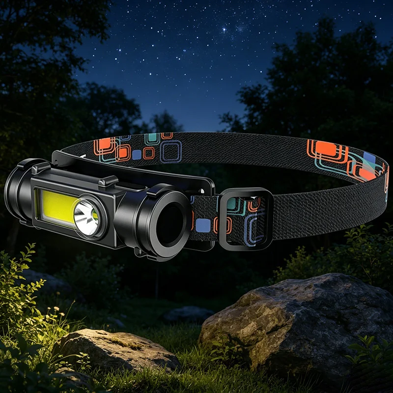 New Rechargeable Headlamp Multifunctional Magnetic Attachable Portable COB Work Light Outdoor Lamp for Night Fishing Mining