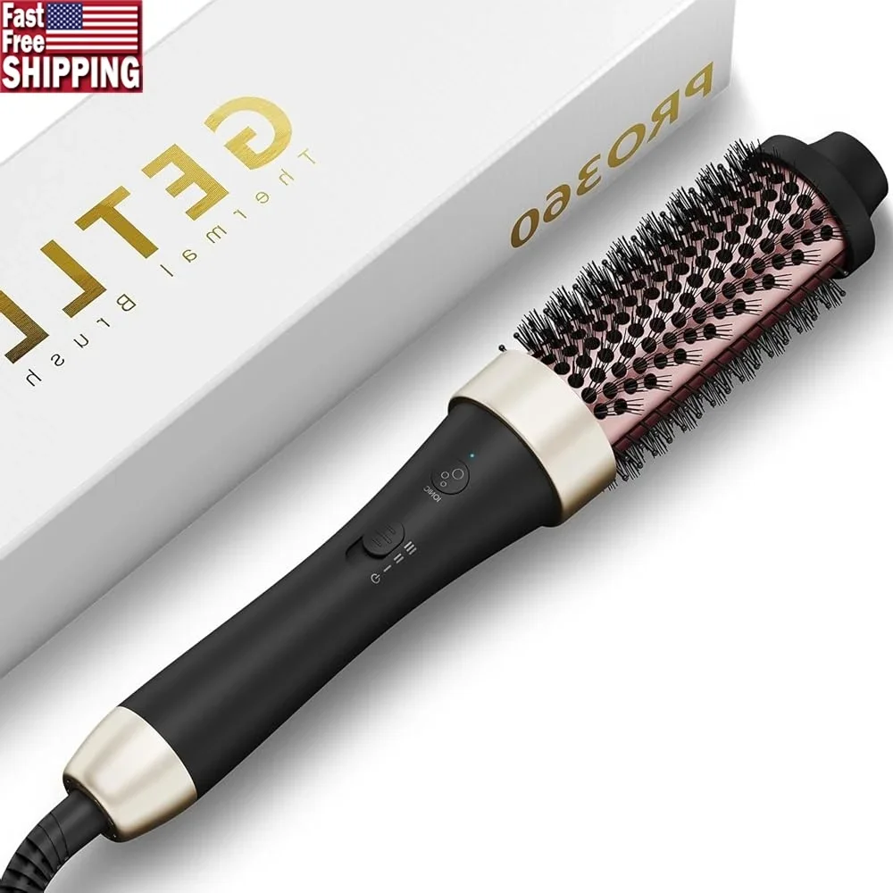 Ionic Heated Curling Brush 1.5 Inch Thermal Hair Styler with Dual Voltage Auto Shut Off Fast Heat Ceramic Tourmaline