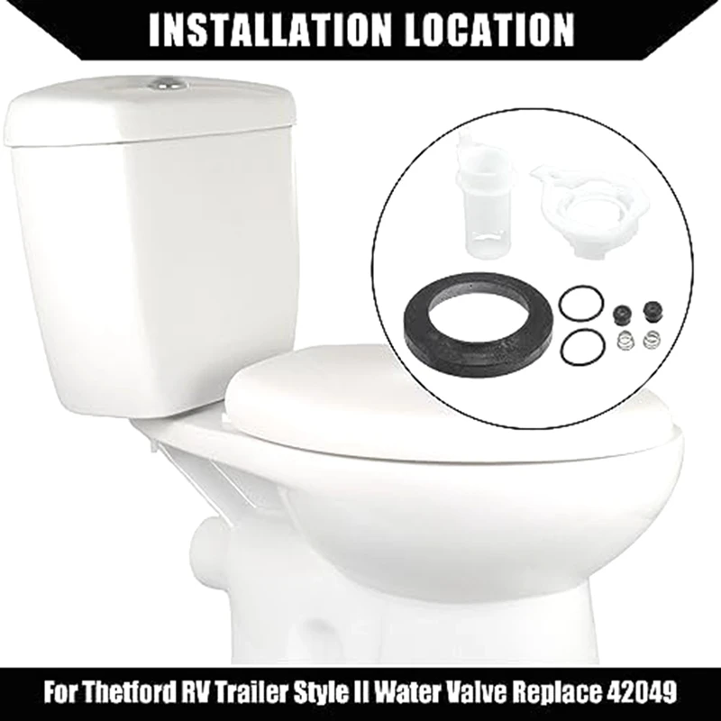 طقم صمامات مياه 42049 متين مقاوم للتسرب لمراحيض Style II RV سهل التركيب وسهل الاستخدام