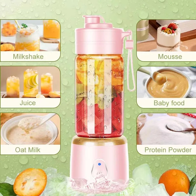 Factory Custom High Quality Travel Blender Cup Personal Mini Fruit Blender Portable Electric Juicer Mixer