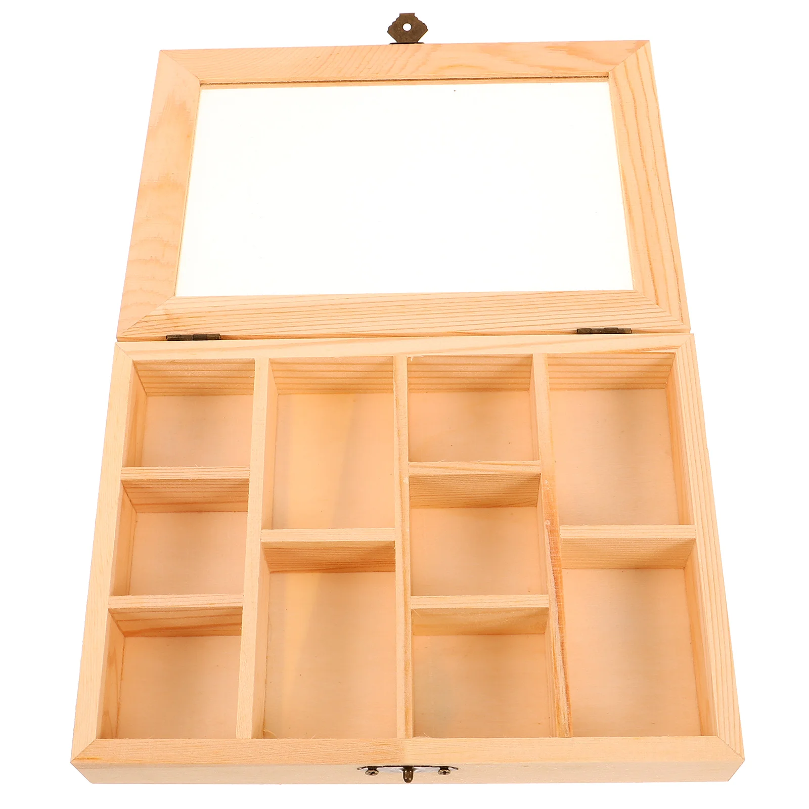 

Blank Jewelry Organizer Box DIY Compartment Jewelry Box Unfinished Wooden Storage Box with Clear Lid