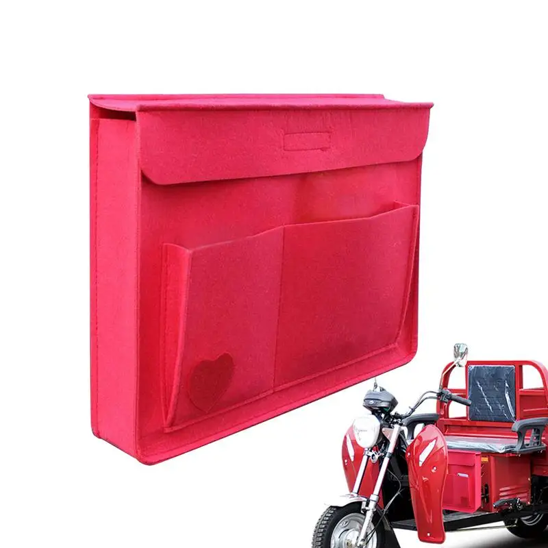 Bike Front Felt Bag Frame-Hang Felt Pouch Battery Express Car Storage Pouch Front Storage Bag For Tricycle Bike Cycle Motorcycle