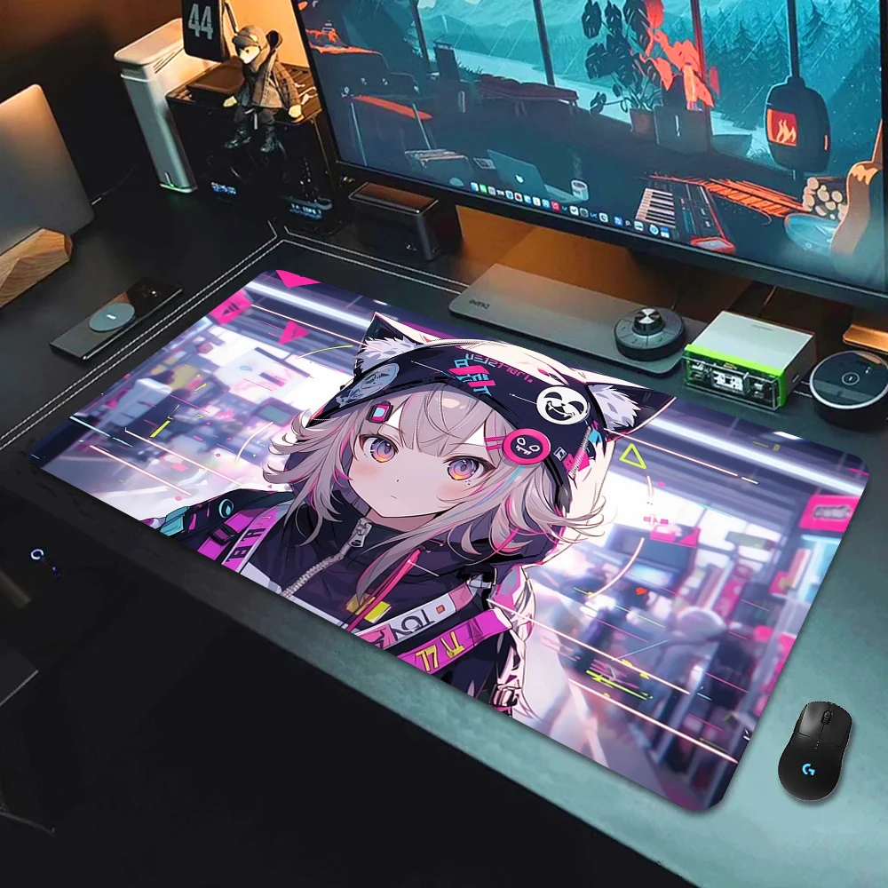 HD Printing Cute Anime Girls Soft Mousepad Office Computer Keyboard Accessory Kawaii Table Mats Rubber Non-slip Mouse Pad 90x40