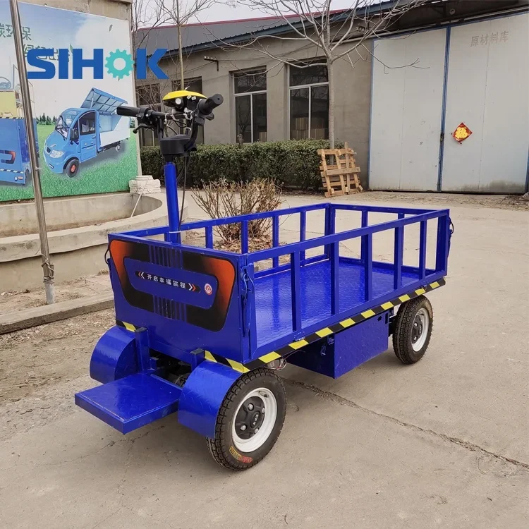 Hot product heavy duty platform cart trolley 800kg electric powered garden trolley cargo wagon electric