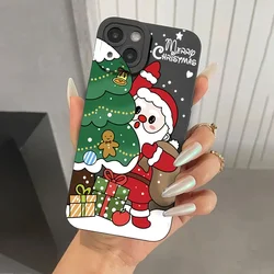 Shoockproof Christmas Santa Claus Phone Case For iPhone 16 15 Plus 14 13 12 Mini 11 Pro Max X XR XS 7 8 Plus SE2 Soft Cover