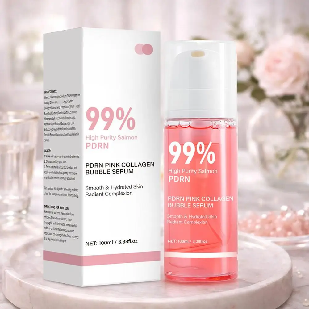 

Сыворотка для лица PDRN Pink Collagen Bubble Serum Glow Firming с 99% чистым PDRN, легкая, быстро впитывающаяся, для ежедневного ухода за кожей