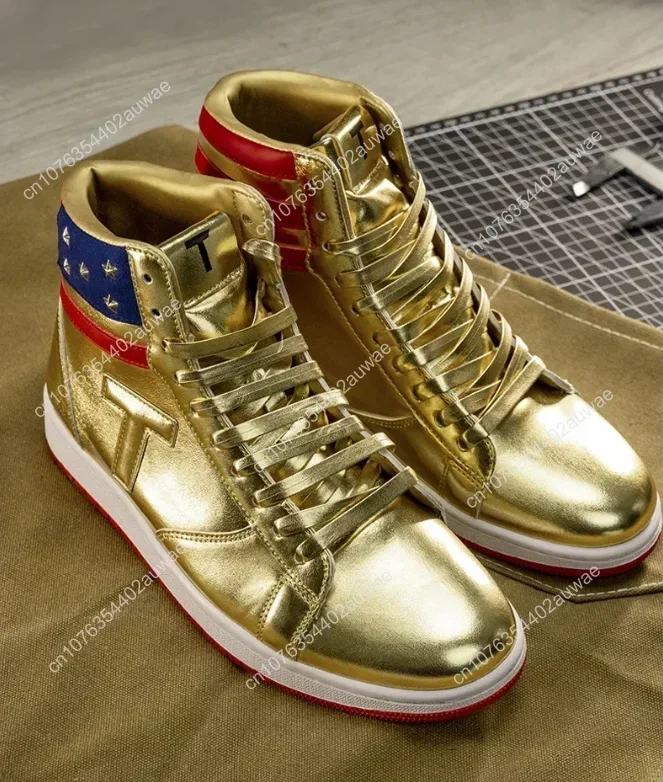 Big Size 47 48 Trump 2024 MAGA Gold Sneakers Never Surrender Pro Donald Distressed Gym Shoes Męskie buty codzienne Road Sneaker