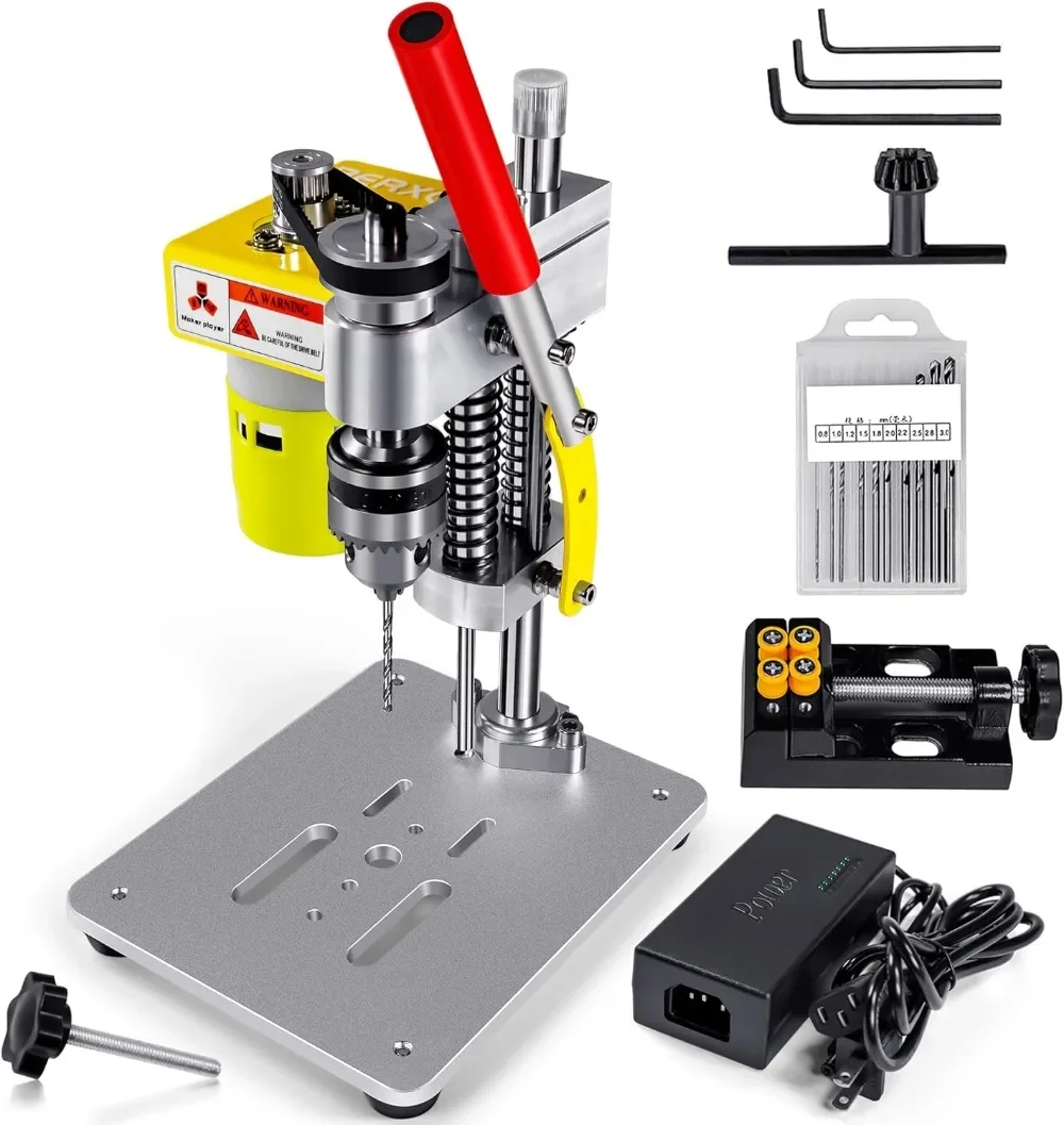 

Mini Drill Benchtop Drill Press Portable Electric Drilling Machine CNC 795 Motor B10 Chuck Drill Bit and Clamp