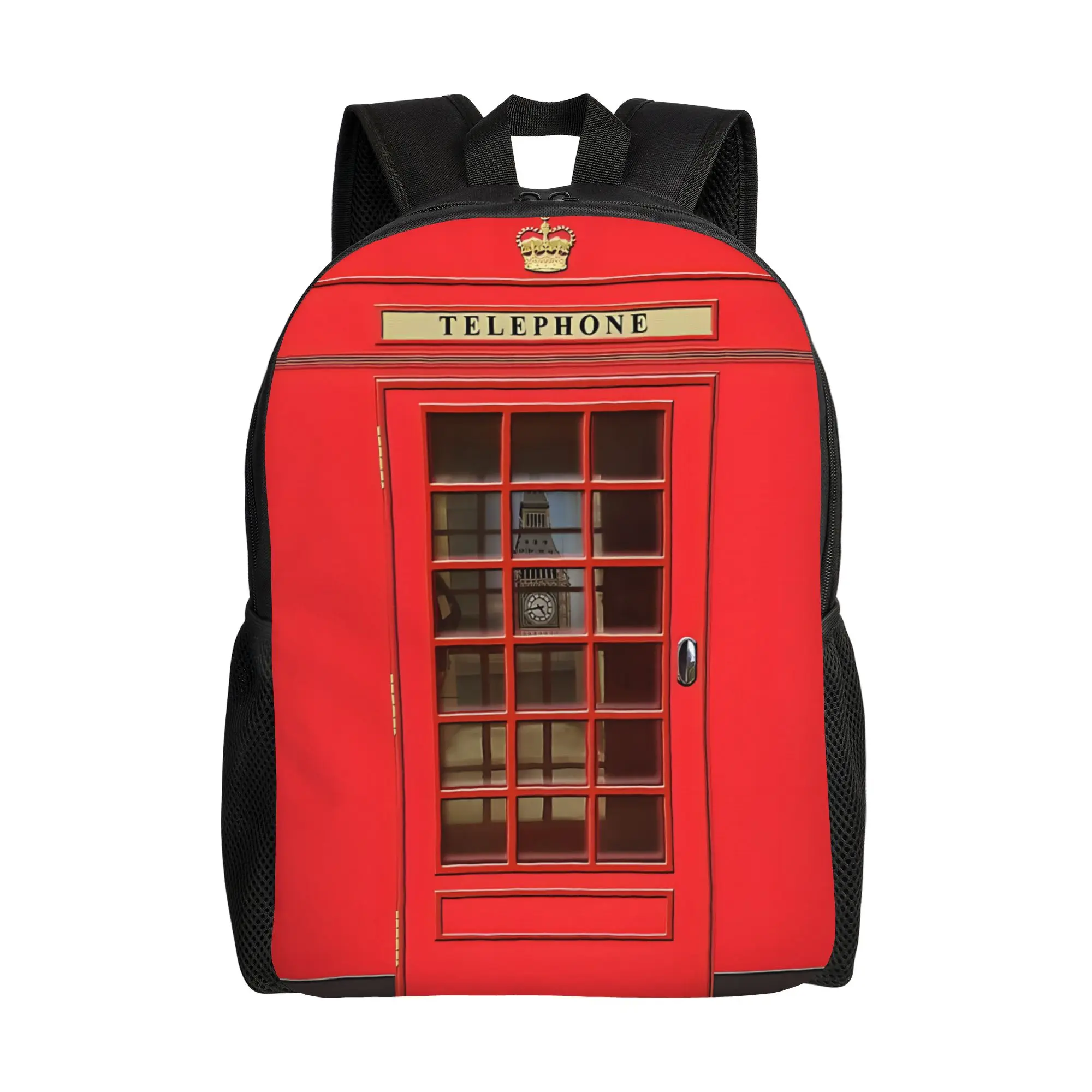 Back to school season British Red  Box With Big Ben Knapsack  For Women Light Backpack