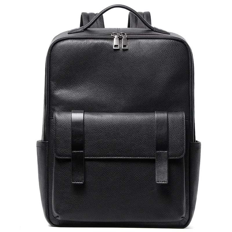 2023 New Brand Natural Cowskin Genuine Leather Men's Backpack Fashion Large Capacity Shoolbag Boy Laptop Backpack Computer Bag